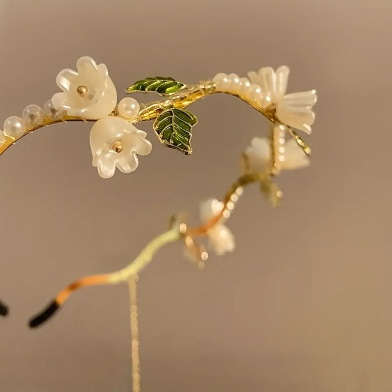 Elegant Pearl Flower Tassel Headbands for Women