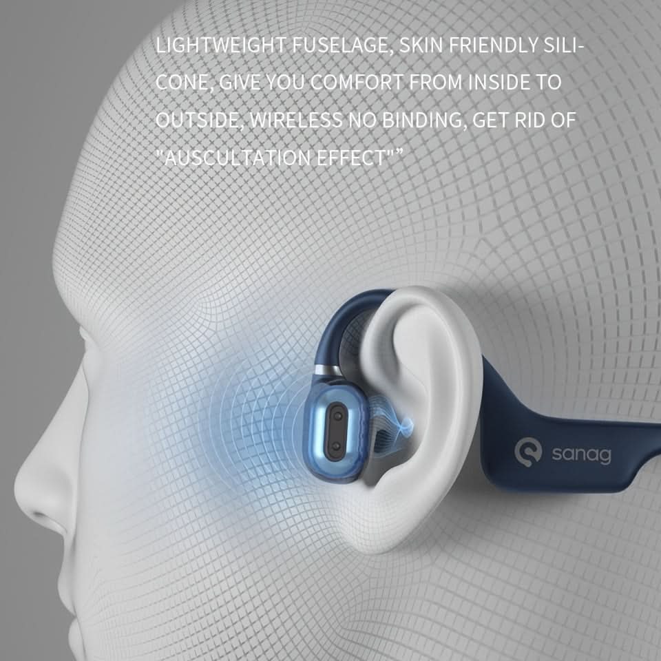 A5X Bone Conduction Wireless Sport Headphones – Sweatproof, Long Battery Life