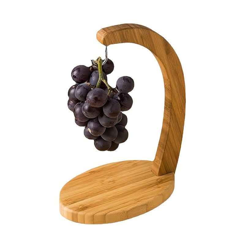 Bamboo Banana Holder with Hook - Rustic Fruit Stand