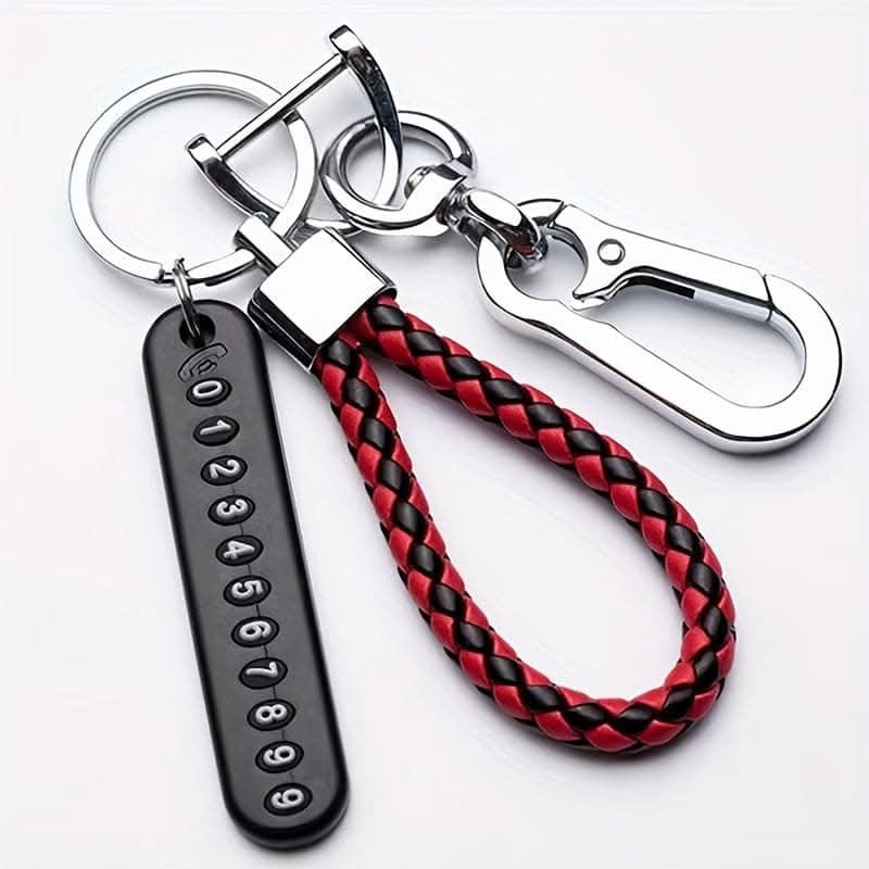 Anti-Loss Car Key Chain with Phone Number