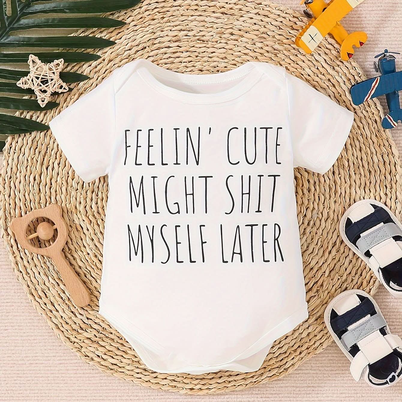 Baby Boy Fellin Cute Print Bodysuit – Comfy Short Sleeve Onesie