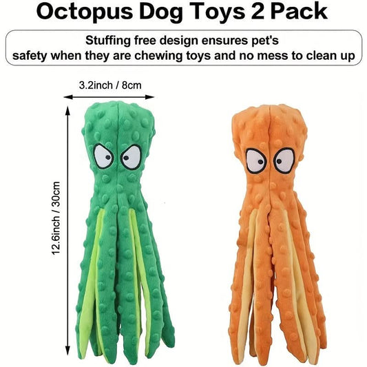 2-Pack Interactive Plush Dog Toys with Crinkle Sound