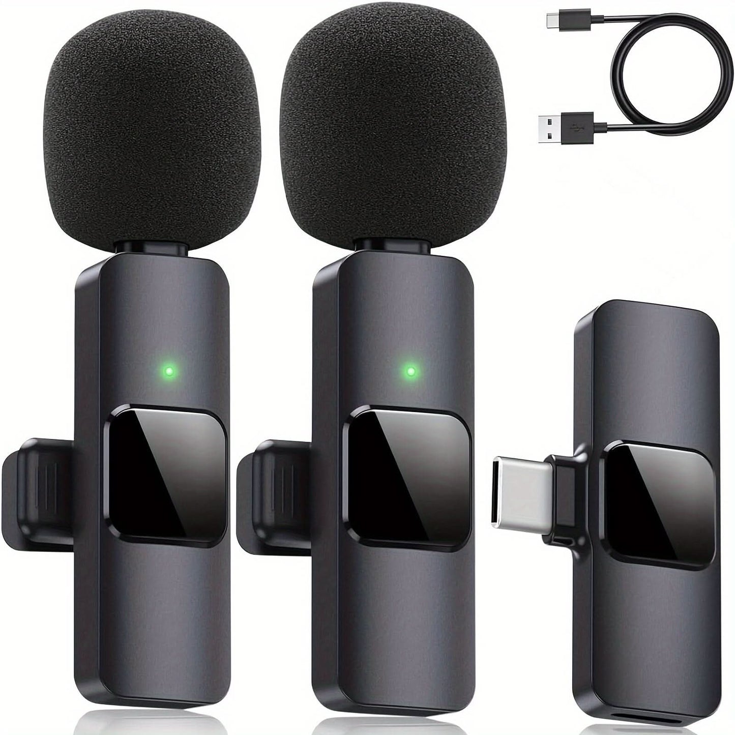 Pack of 2 pcs. Mini Wireless Lavalier Microphone