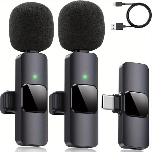 Pack of 2 pcs. Mini Wireless Lavalier Microphone