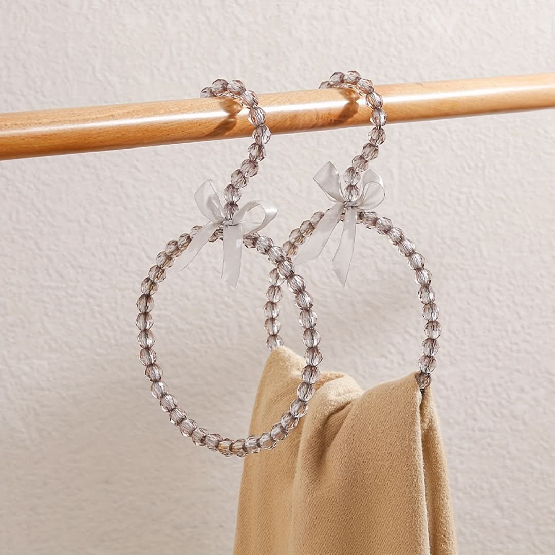2-Pack Decorative Scarf Ties with Diamond Bead & Bow Accents