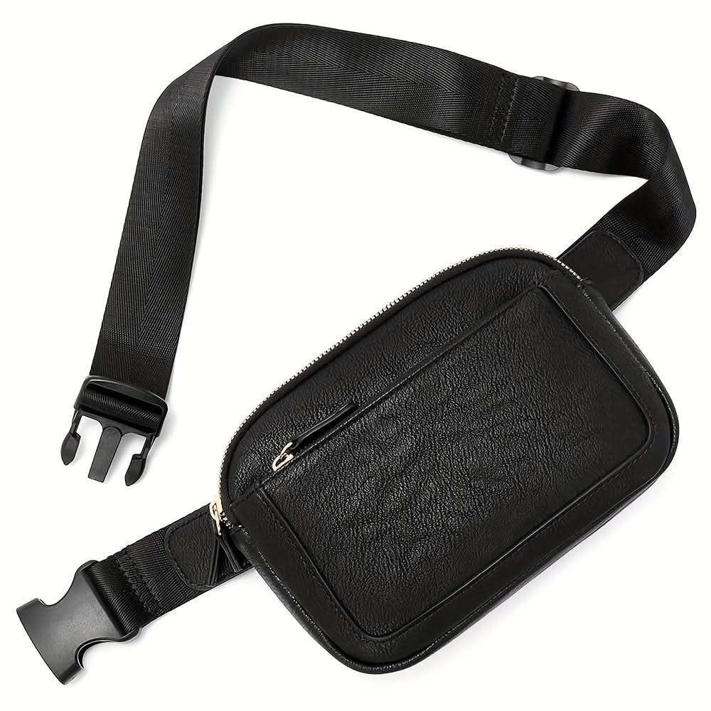 PU Leather Crossbody Waist Bag – Lightweight, Durable with Adjustable Strap
