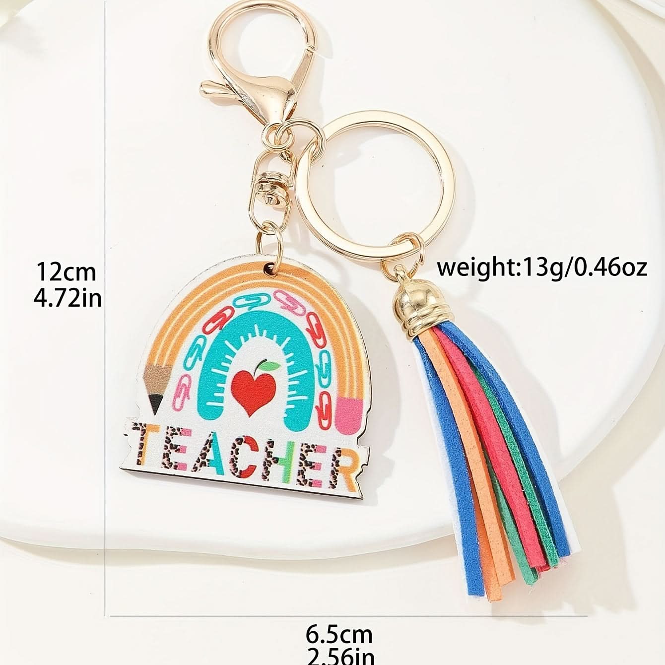 Vibrant Wooden Rainbow Tassel Keychain – Gift & Accessory