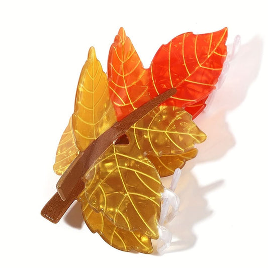 Elegant Oval Cartoon Maple Leaf Hair Clip