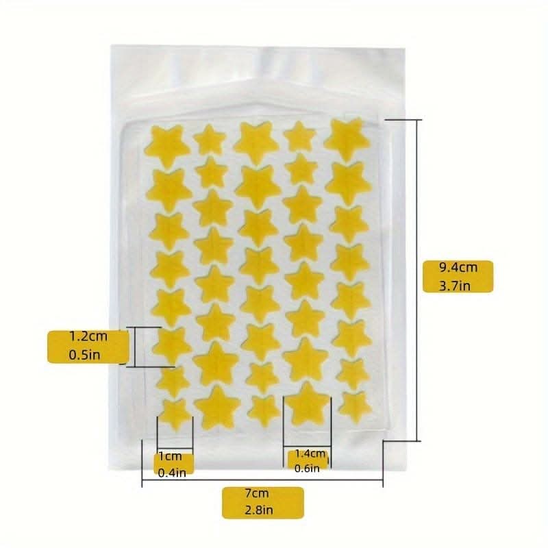 Single Pack of 40 Colorful Star & Heart Acne Patches - Skin-Safe Hydrocolloid Pimple Stickers