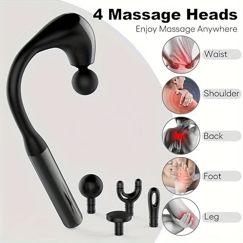Adjustable Speed Deep Tissue Massage Gun - Ergonomic U-Shaped Massager
