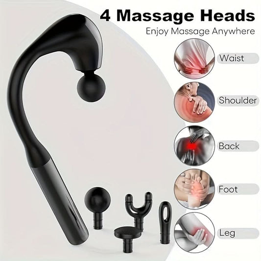 Adjustable Speed Deep Tissue Massage Gun - Ergonomic U-Shaped Massager