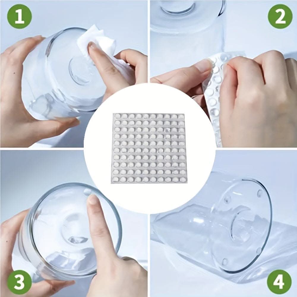 Self-Adhesive Clear Rubber Feet – Noise Dampening Buffer Pads