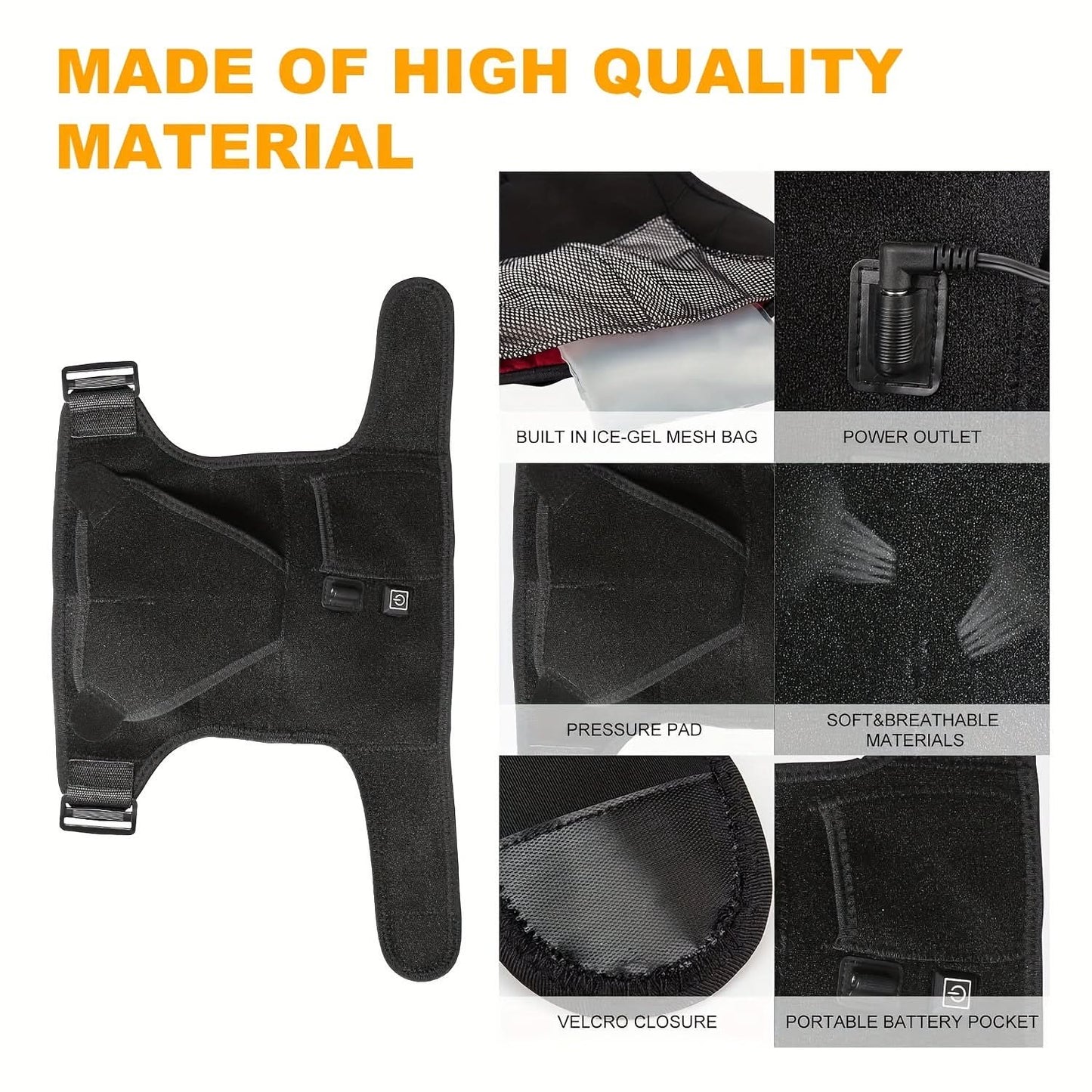 Heated Shoulder Brace with Hot/Cold Therapy - Adjustable Shoulder Wrap