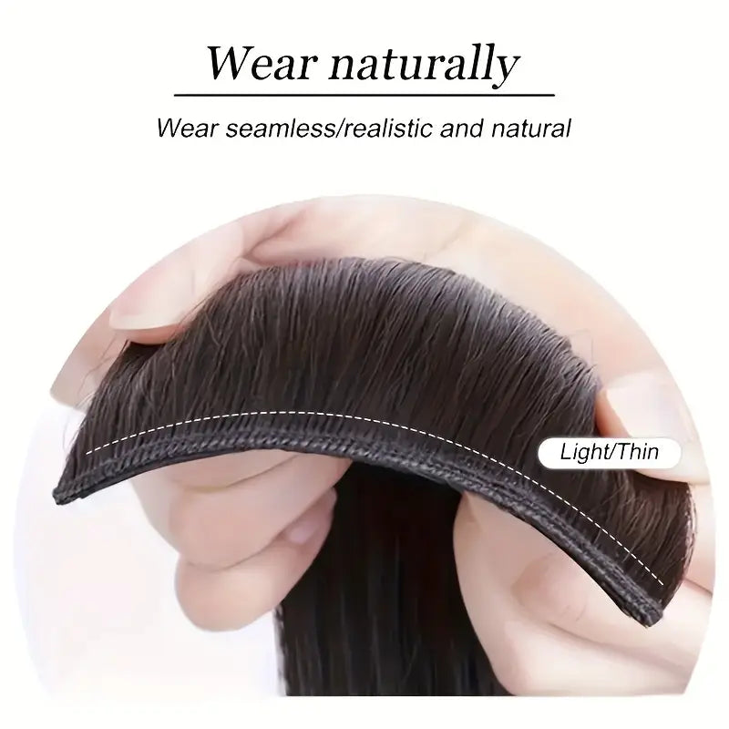 Volumizing Curly Hair Extensions for Women – Three-Piece Seamless Wavy Wig Set (Light Brown)