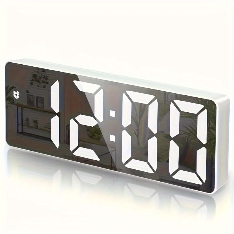 USB-Powered LED Digital Alarm Clock, Mirror Display