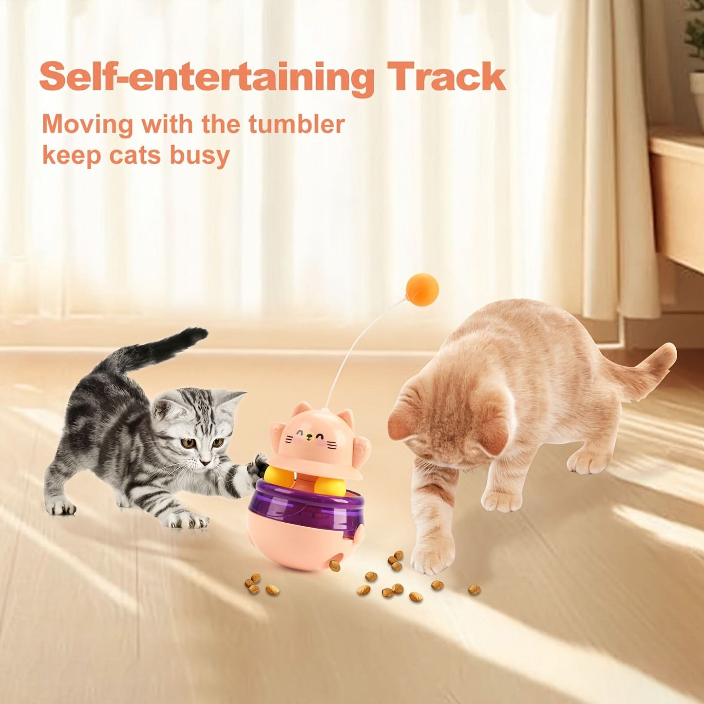 Tease Cat Stick Toy - Self-Stomping Slow Feeder