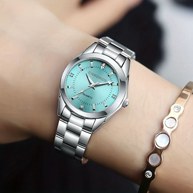 Elegant Crystal Round Quartz Watch