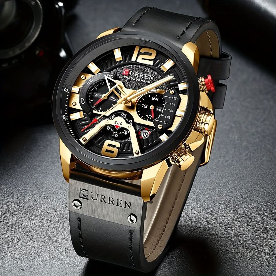 Men's Business Chronograph Watch – Waterproof Analog Quartz Wristwatch