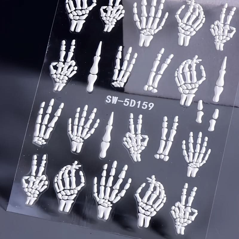 Halloween 5D Skull Nail Art Sticker - Self-Adhesive
