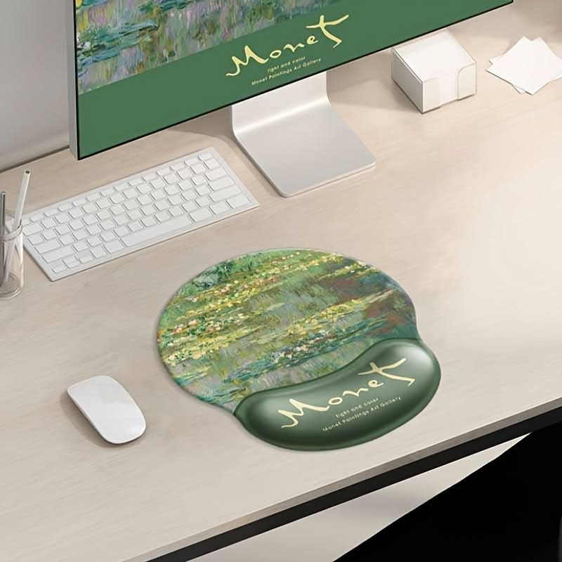 Oil Painting Water Lily Mouse Pad with Wrist Support