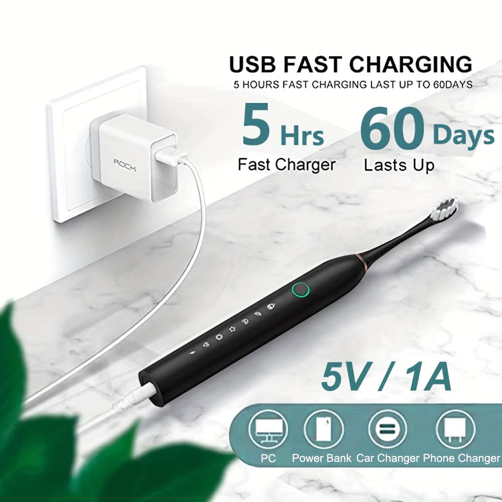 28000 VPM Electric Toothbrush – 6-Speed Rechargeable