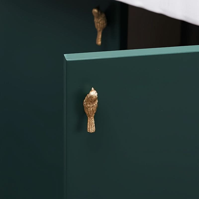2-Pack Brass Bird-Shaped Cabinet Pulls – Polished Golden Bar Handles