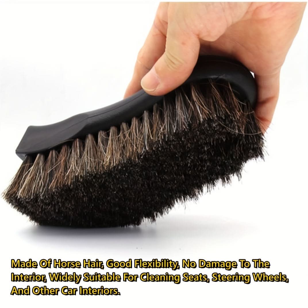 Premium Horsehair Leather Cleaning Brush – Car Interior