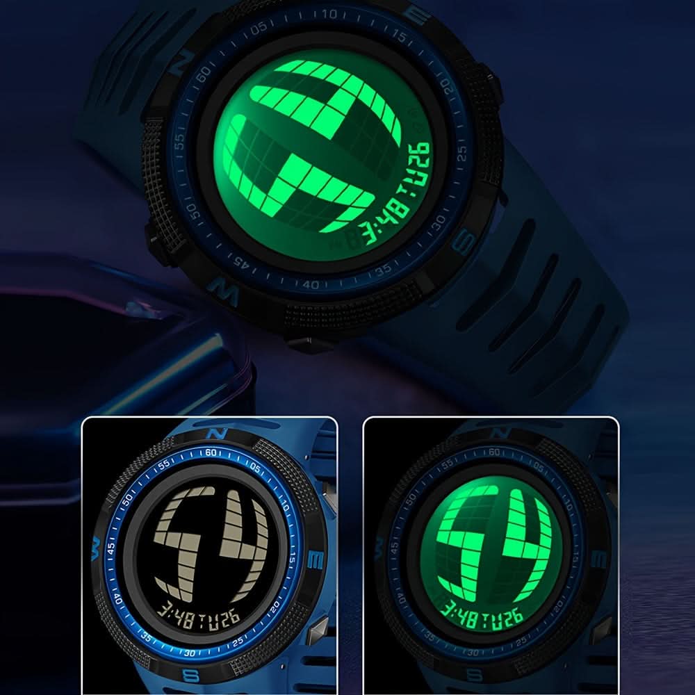 Men’s Digital Sports Watch – 5ATM Water-Resistant, Multifunctional Luminous Display