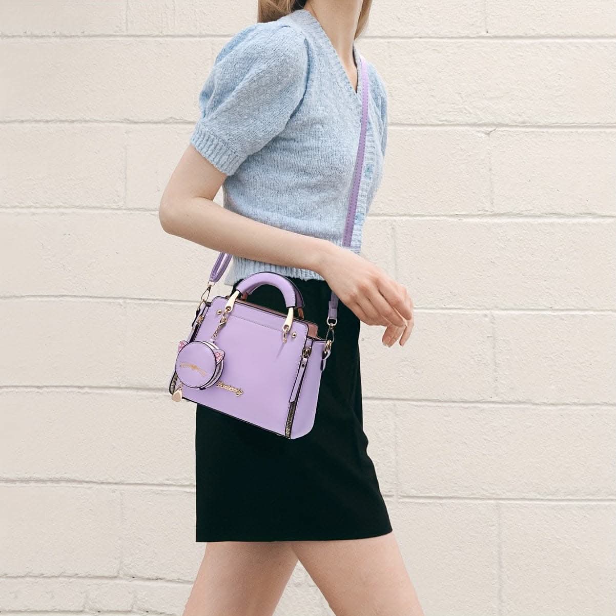 Versatile Faux Leather Shoulder & Crossbody Purse For Women