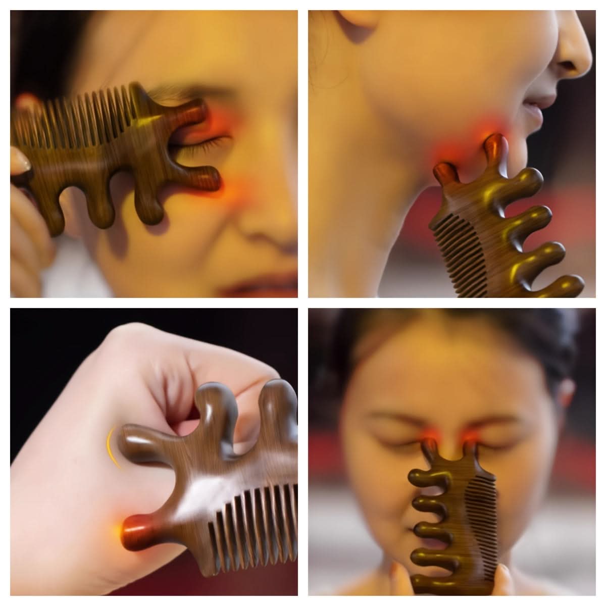 3-in-1 Wooden Massage Hair Brush Comb