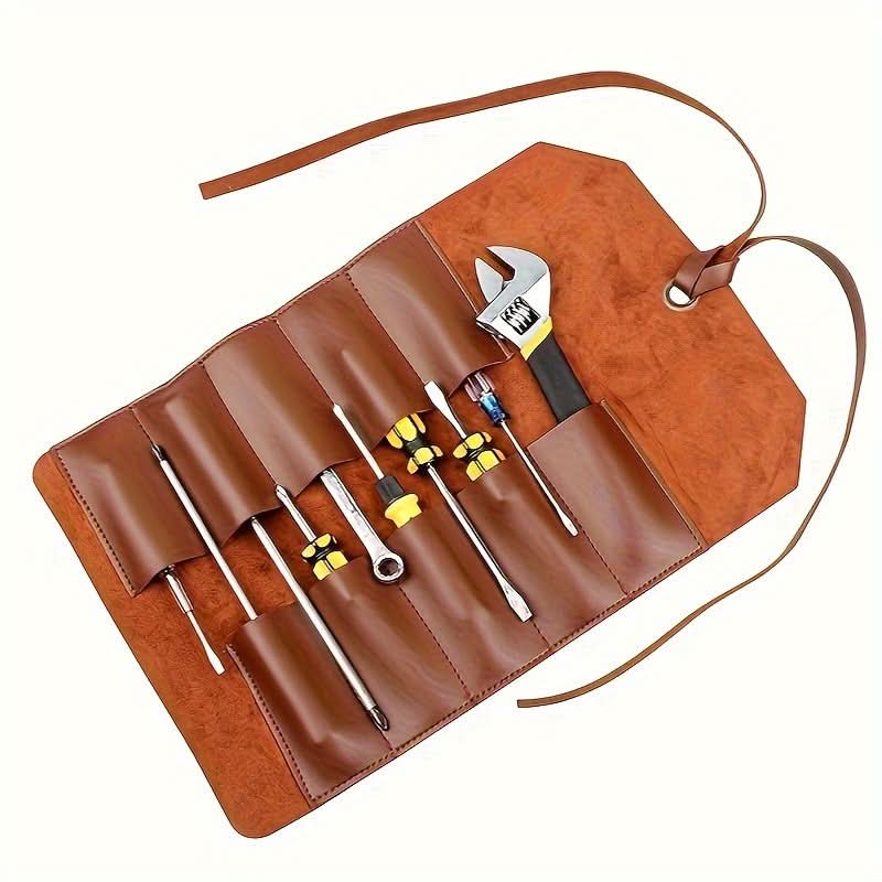 Leather Electrician Tool Pouch Organizer Bag