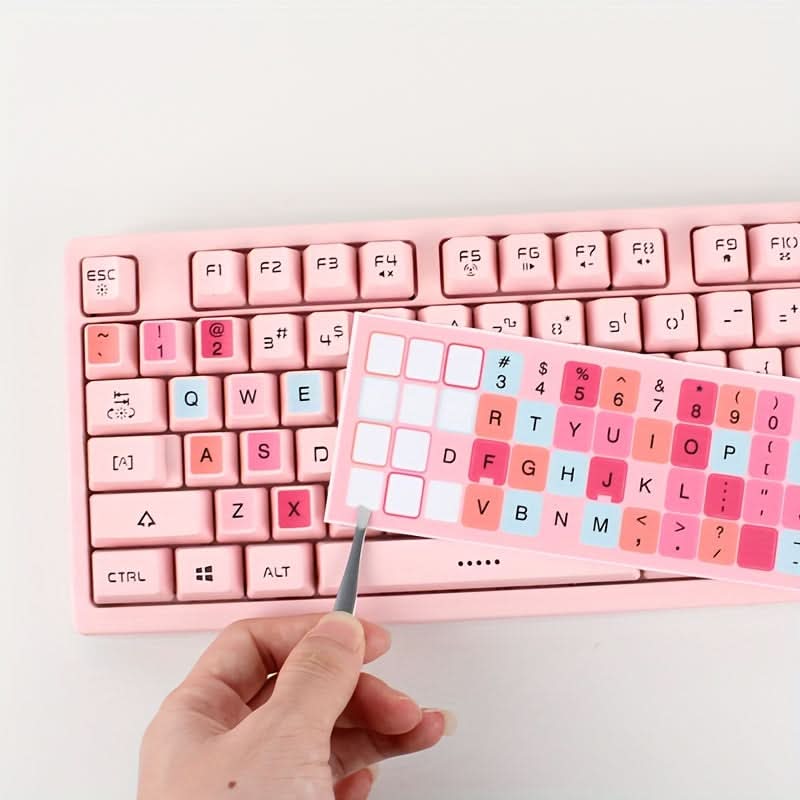 Pack of 2 Reusable Multicolored Keyboard Decals – Universal Stickers