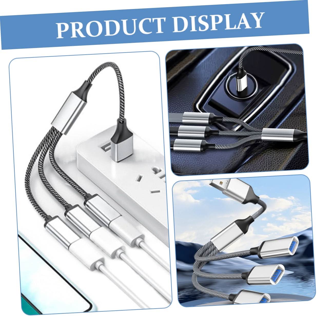 USB Splitter Y Cable: 1 Male to 3 Female Extension Hub