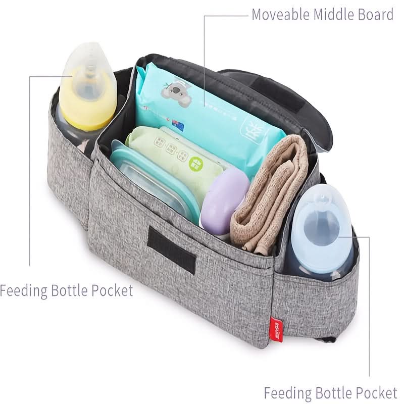 2pcs Universal Stroller Organizer Bags with Cup Holders