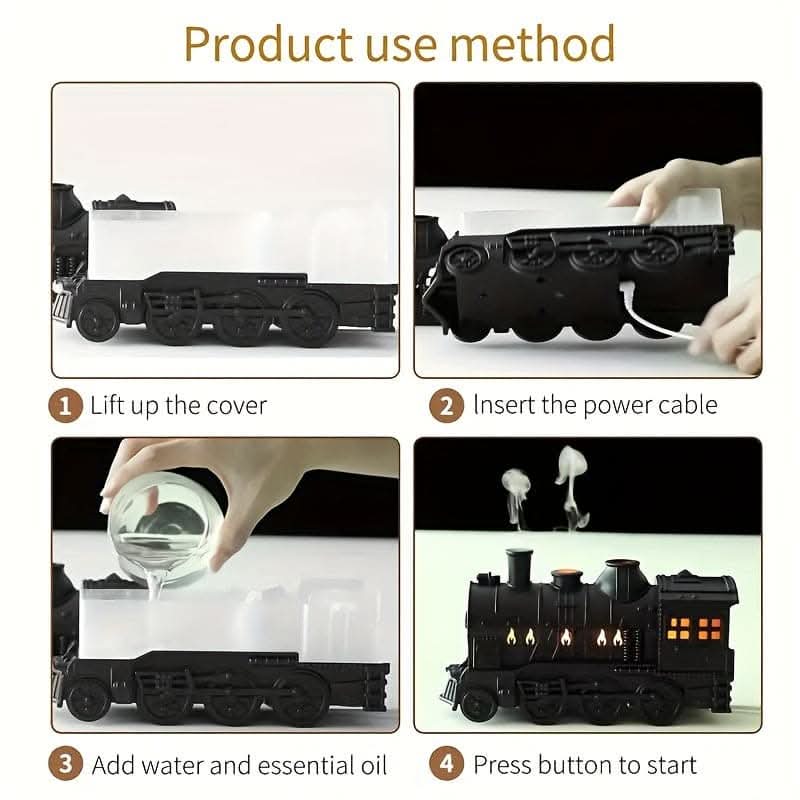 Whimsical Train-Shaped Essential Oil Diffuser - Cool Mist with Dual Spray Modes