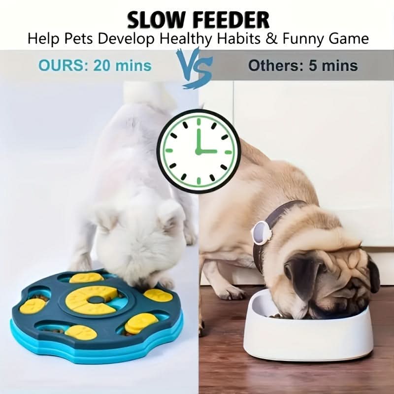 Turquoise Slow Feeder Dog Bowl Maze