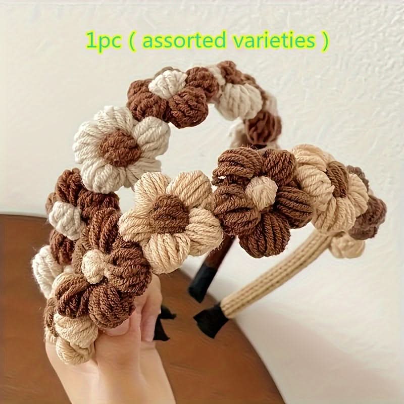 Charming Floral Knitted Headband for Women