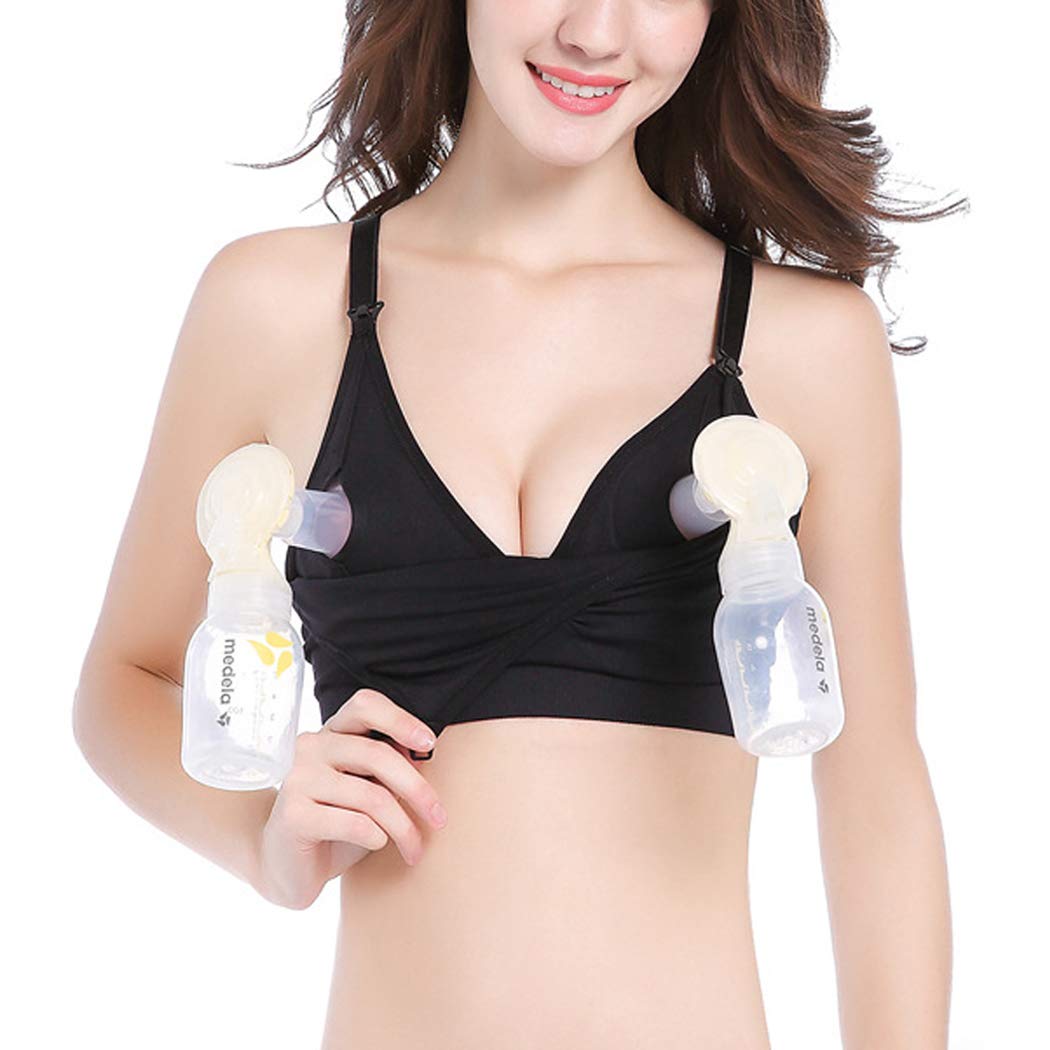 Women’s Hands-Free Pumping Bra – Soft Adjustable Nursing Bra for Breast Pump Support