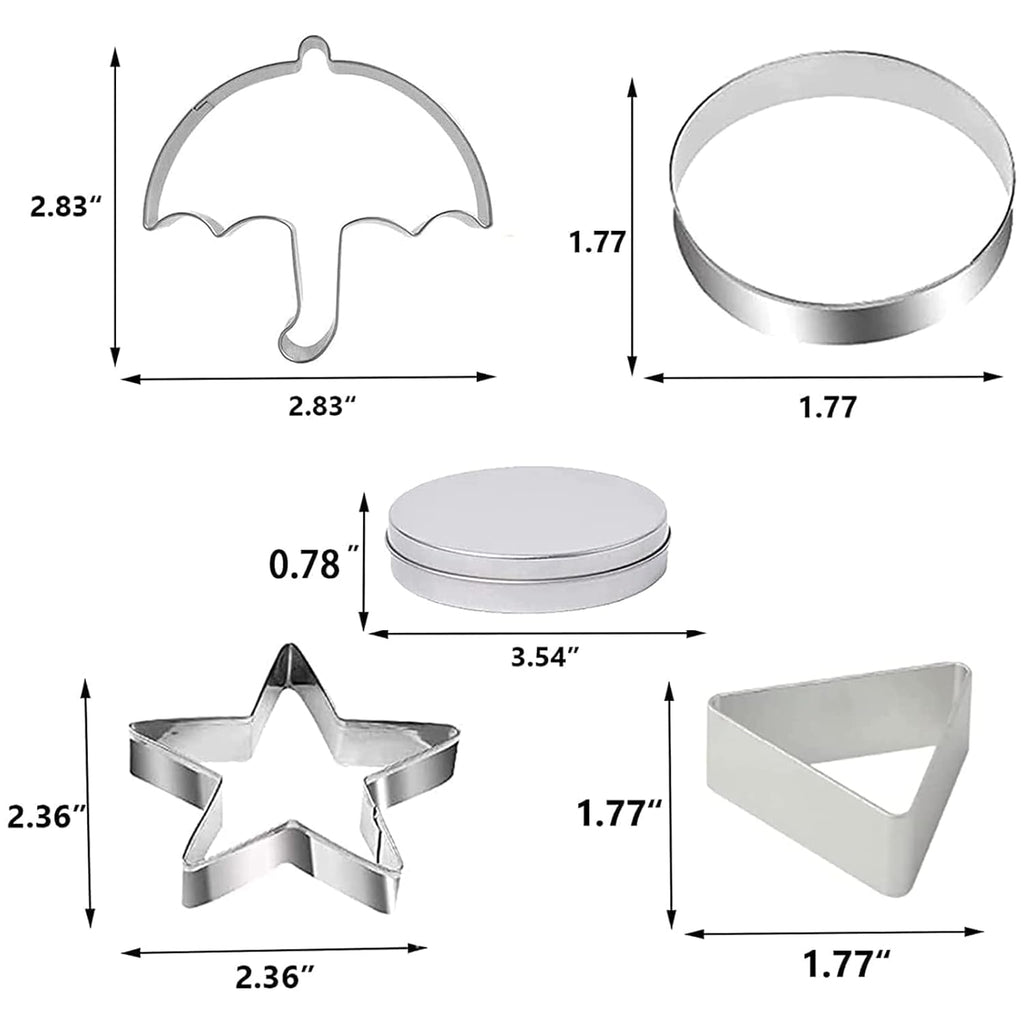 12PCS Stainless Steel Cookie Cutter Mold Kit with Press Disks & Tools