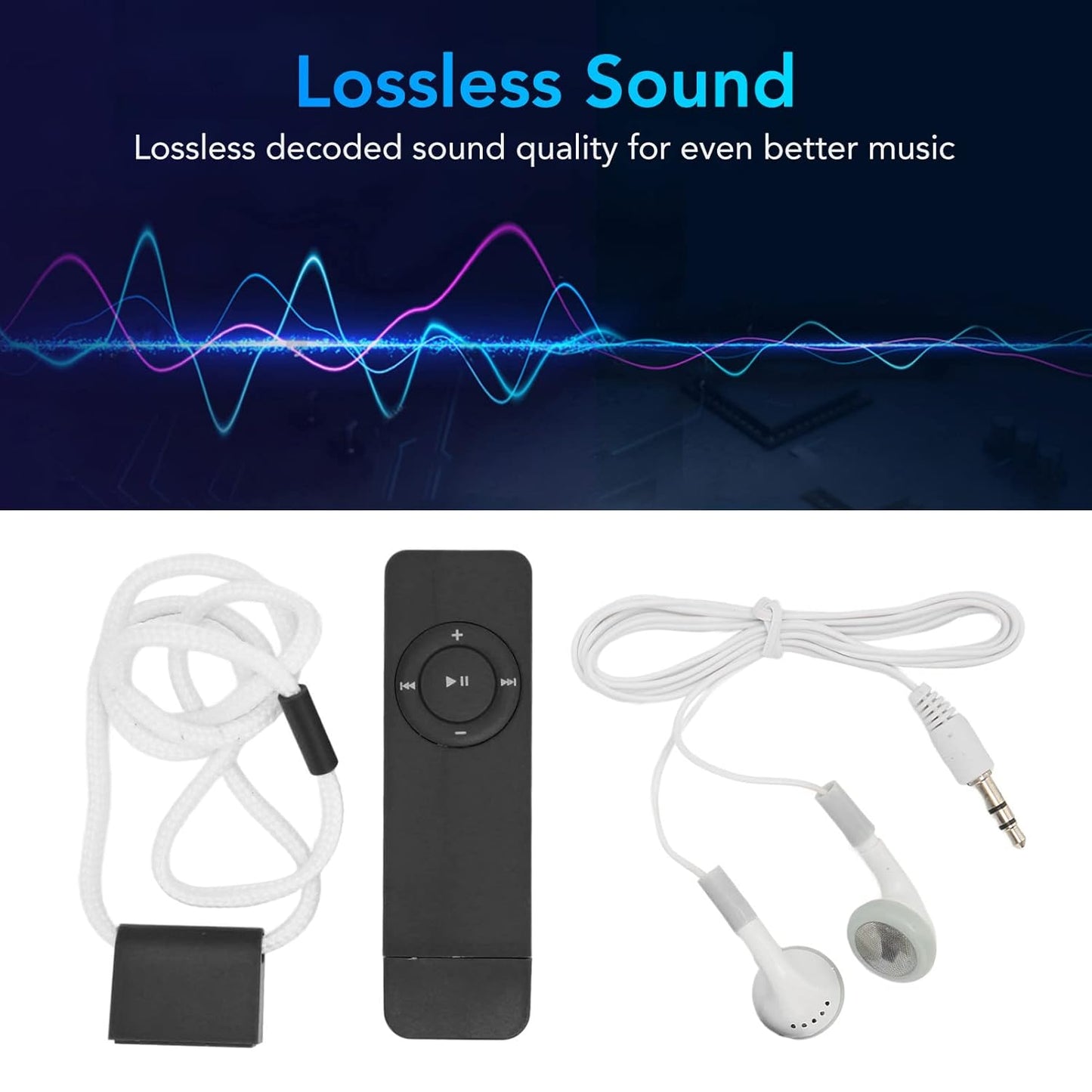 64GB Portable MP3 Music Player with Earphones, SD Card Slot & Long Battery Life