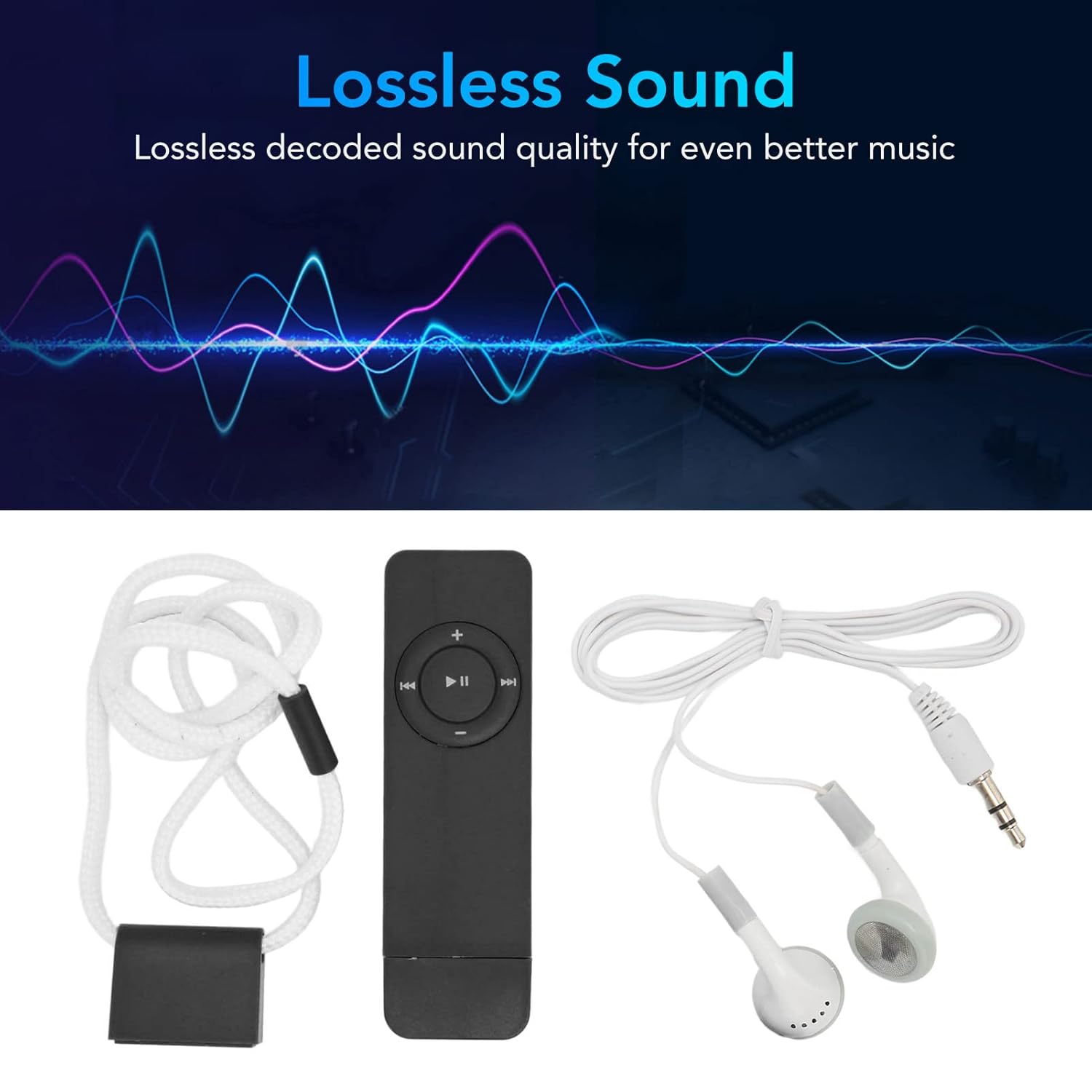 64GB Portable MP3 Music Player with Earphones, SD Card Slot & Long Battery Life