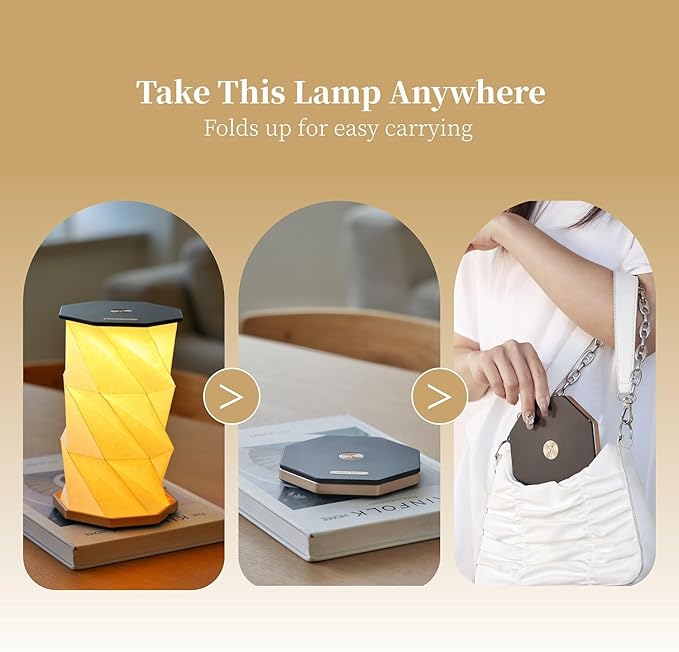 Modern LED Table Lamp – Magnetic Folding Rotating Origami Night Light for Home Décor & Gifts