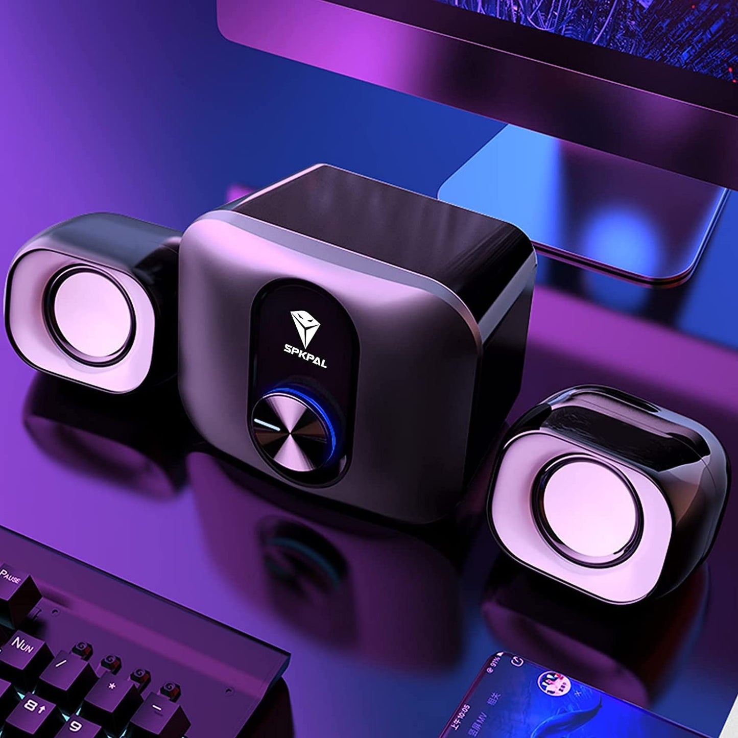 SPKPAL 2.1 USB-Powered Computer Speakers with Subwoofer – 11W Stereo PC Speaker System
