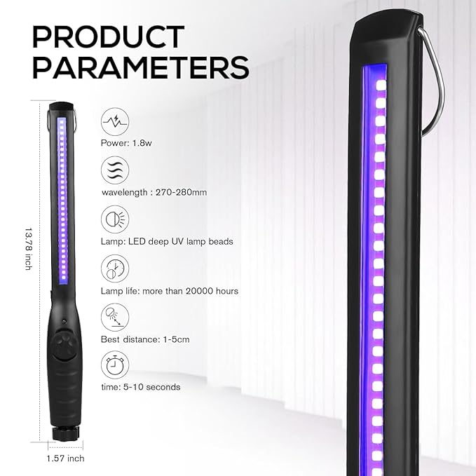 UV Sanitizer Wand – Portable LED UVC Disinfection Stick for Pet Areas & Household Cleaning