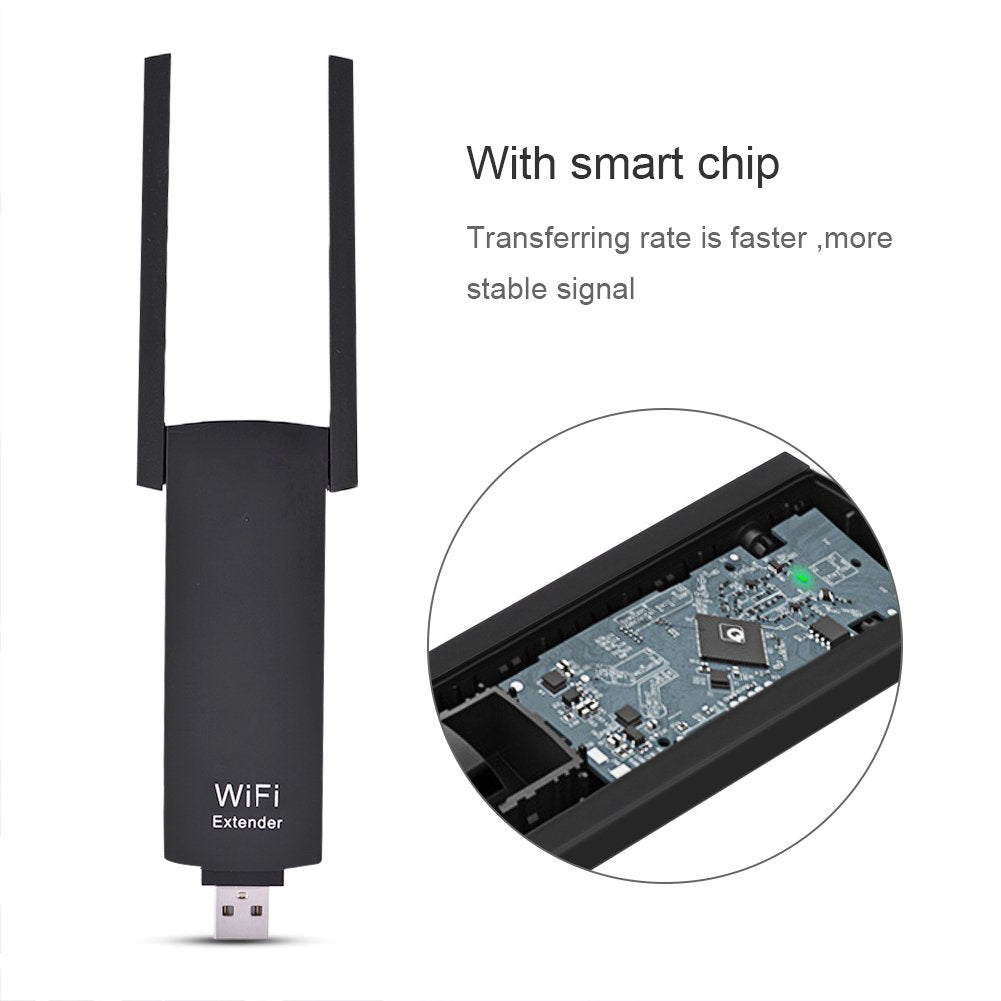 300Mbps Dual-Band WiFi Range Extender with Dual Antennas – Portable Wireless Signal Booster
