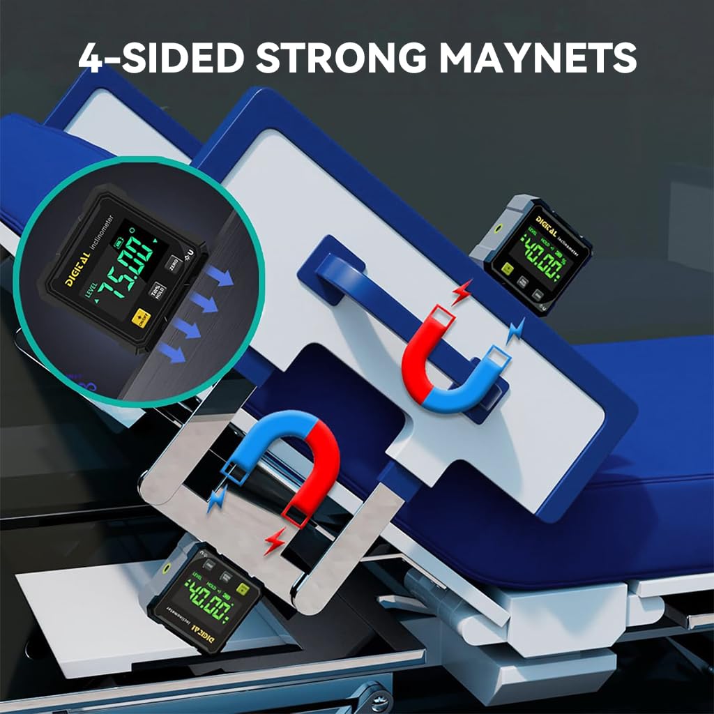 Digital Laser Level – Magnetic Double-Sided Inclinometer with Angle Measurement & Slope Detection
