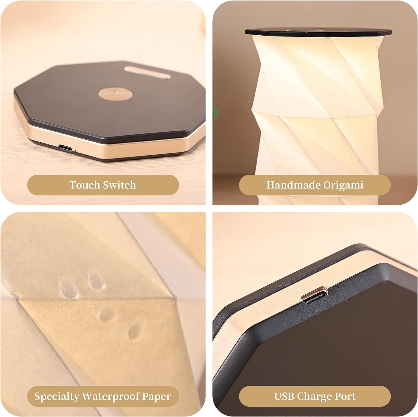 Modern LED Table Lamp – Magnetic Folding Rotating Origami Night Light for Home Décor & Gifts