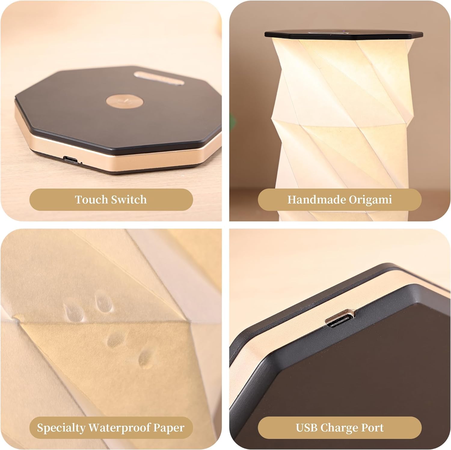 Modern LED Table Lamp – Magnetic Folding Rotating Origami Night Light for Home Décor & Gifts