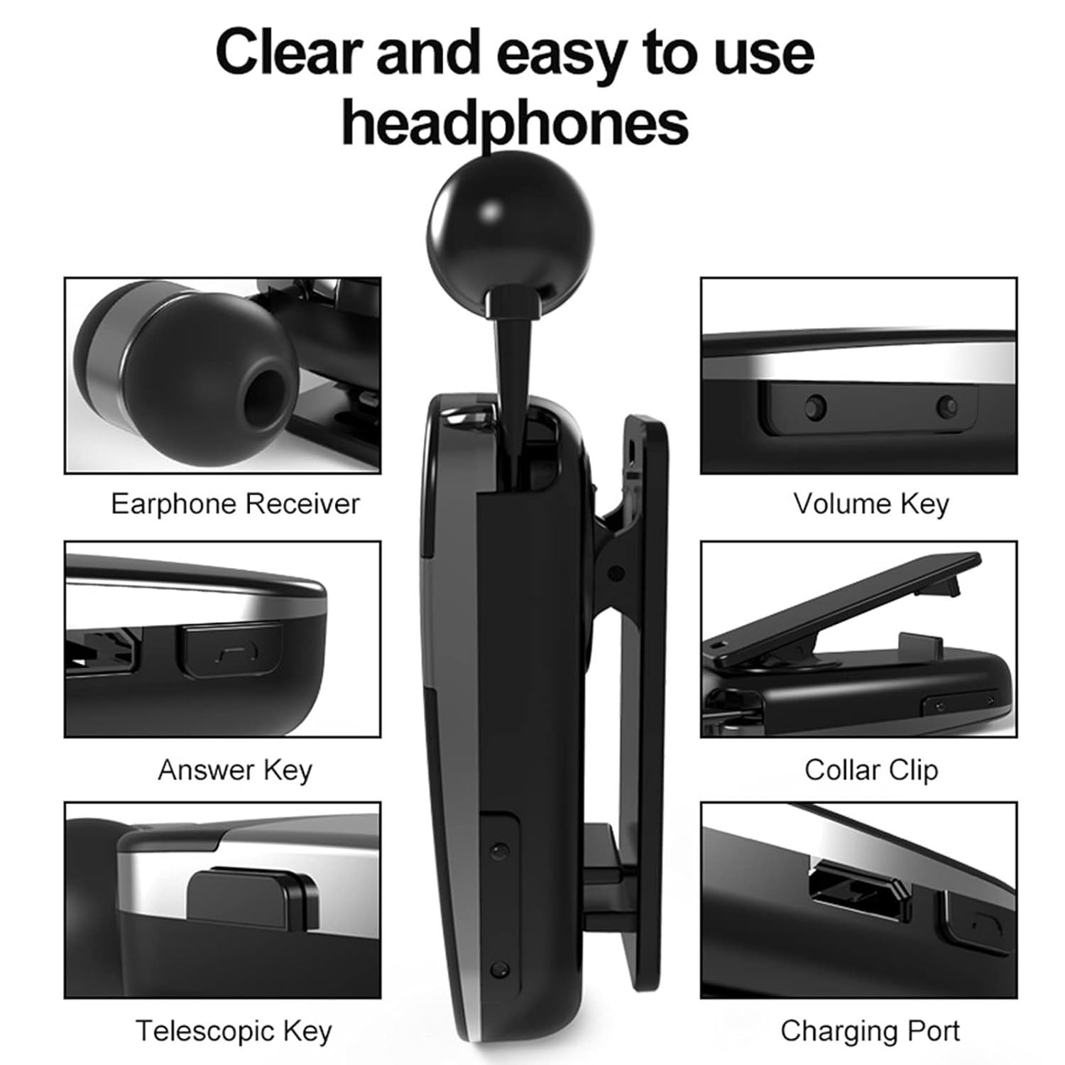 ESSONIO Bluetooth 5.0 In-Ear Headphones & Wired Earbuds – Touch Control Earphones for Business & Phone Calls