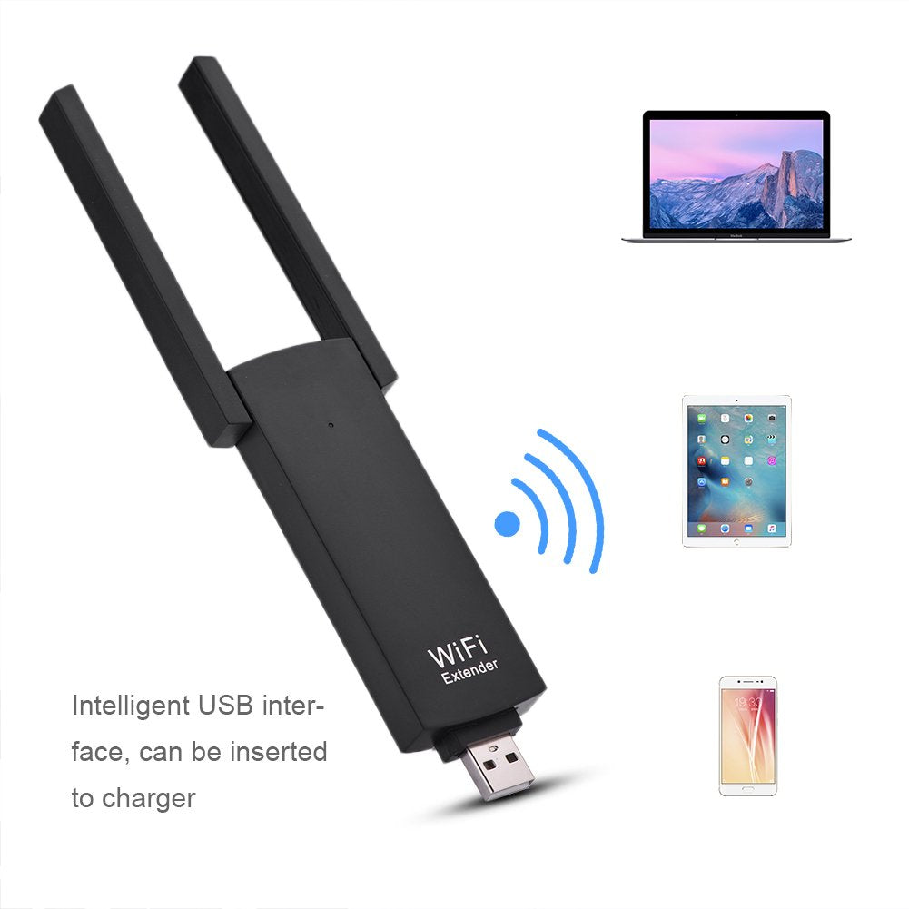 300Mbps Dual-Band WiFi Range Extender with Dual Antennas – Portable Wireless Signal Booster